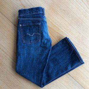 7 For All Mankind Size 25 Dark Wash Cropped Low Rise Bootcut Jeans